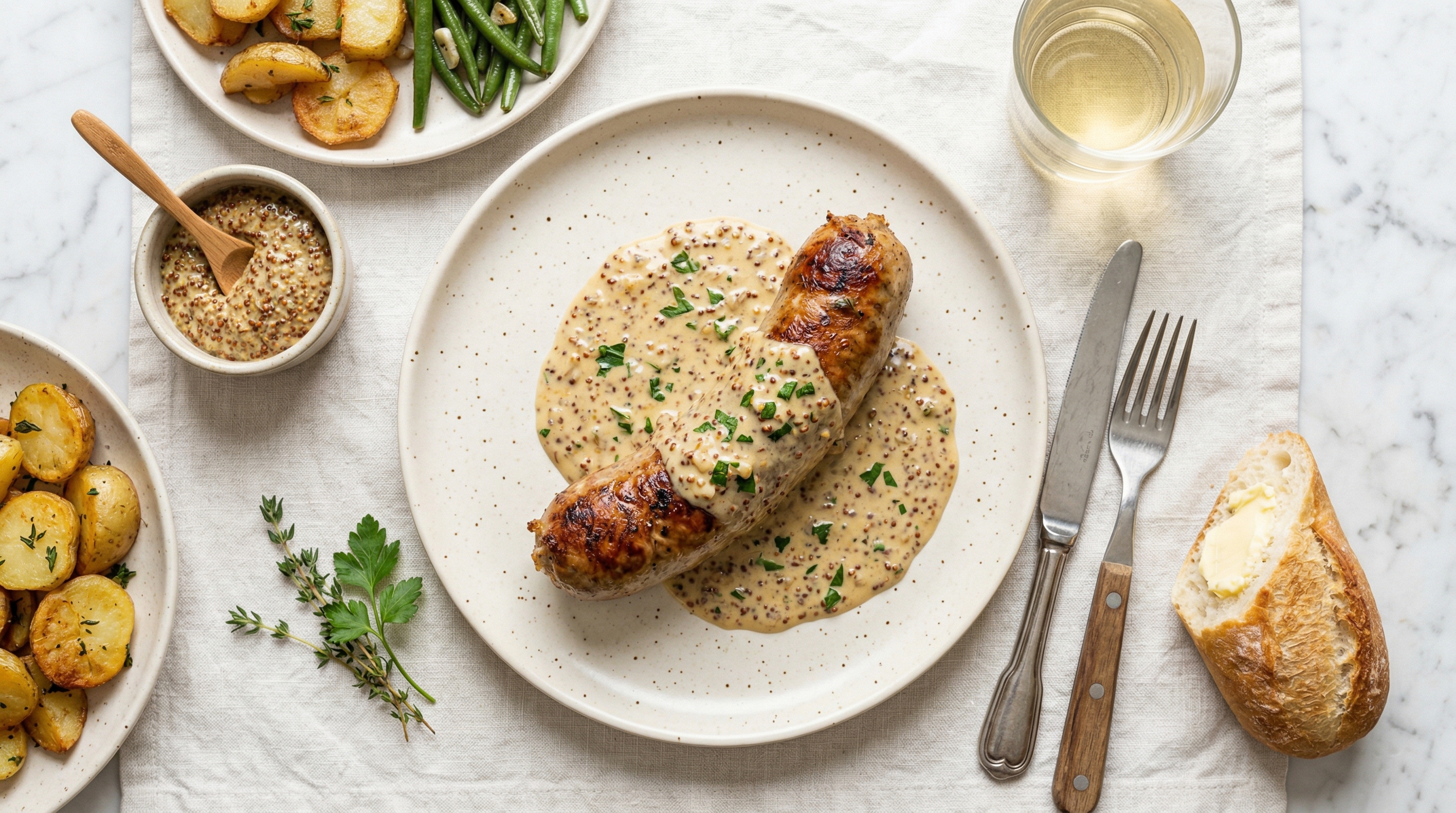 Classic Andouillette with Mustard Sauce