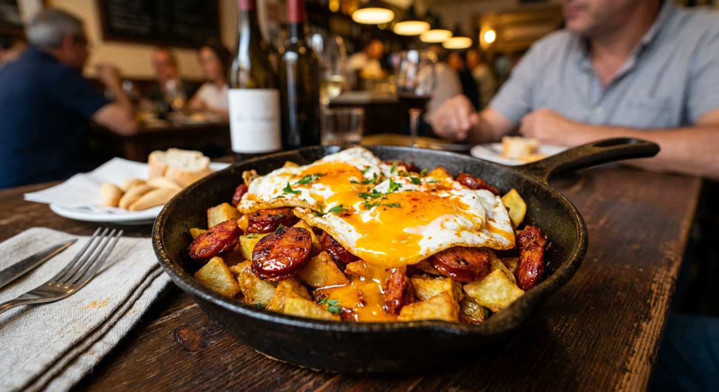 Chistorra mit Huevos Rotos