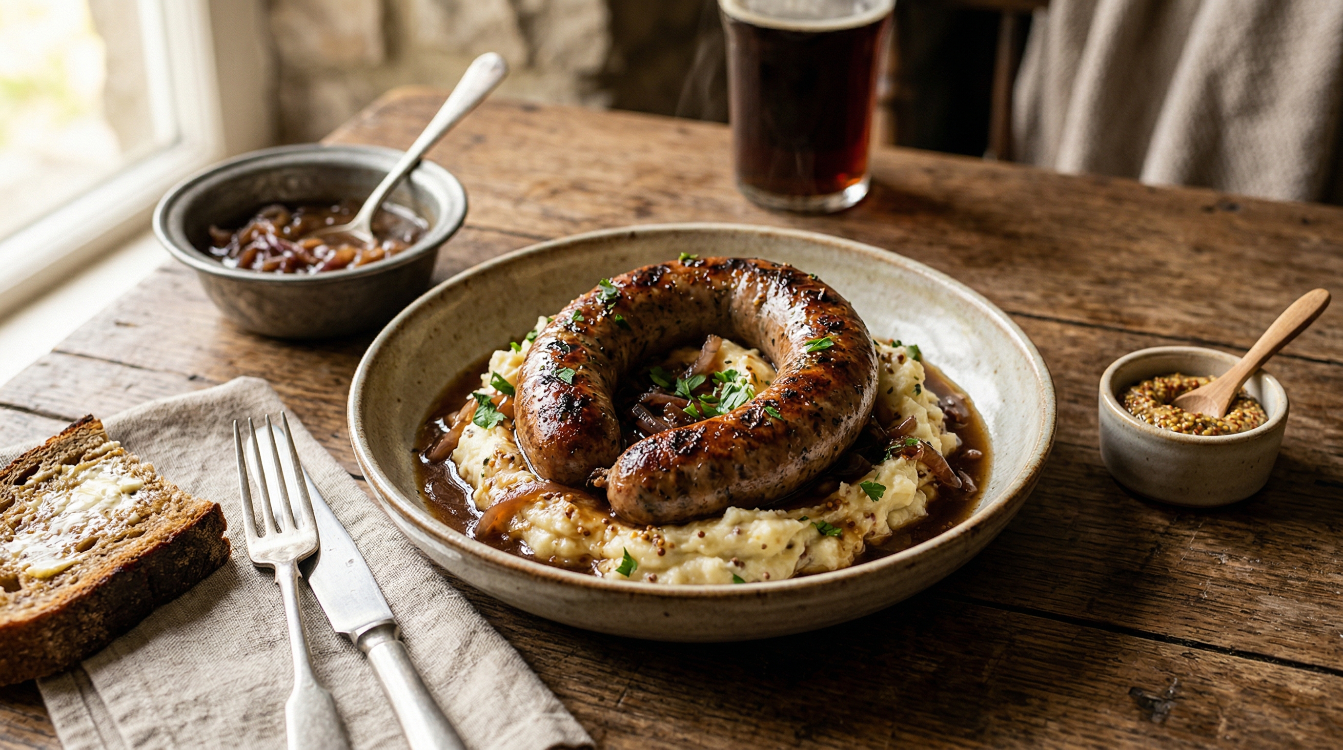 Classic Cumberland Sausage with Mustard Mash