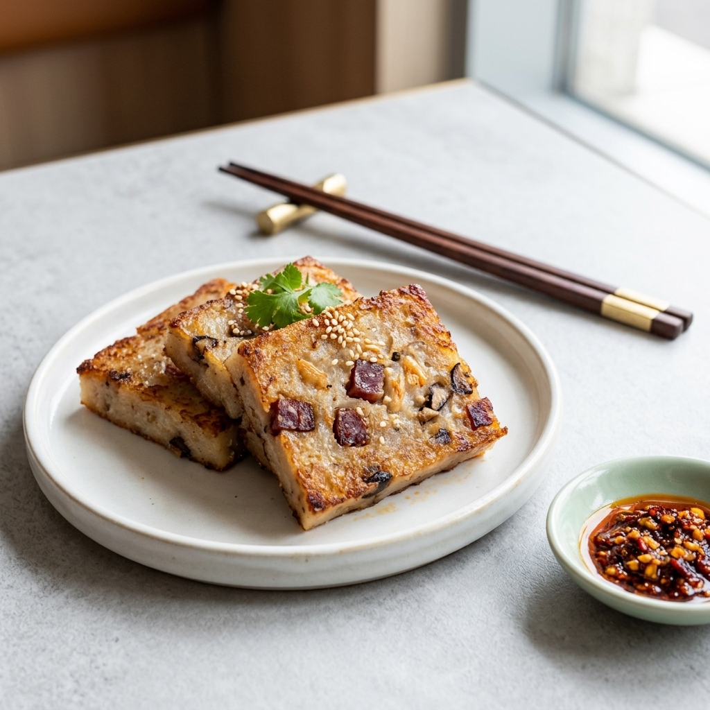 Turnip Cake with Lap Cheong (Lo Bak Go)