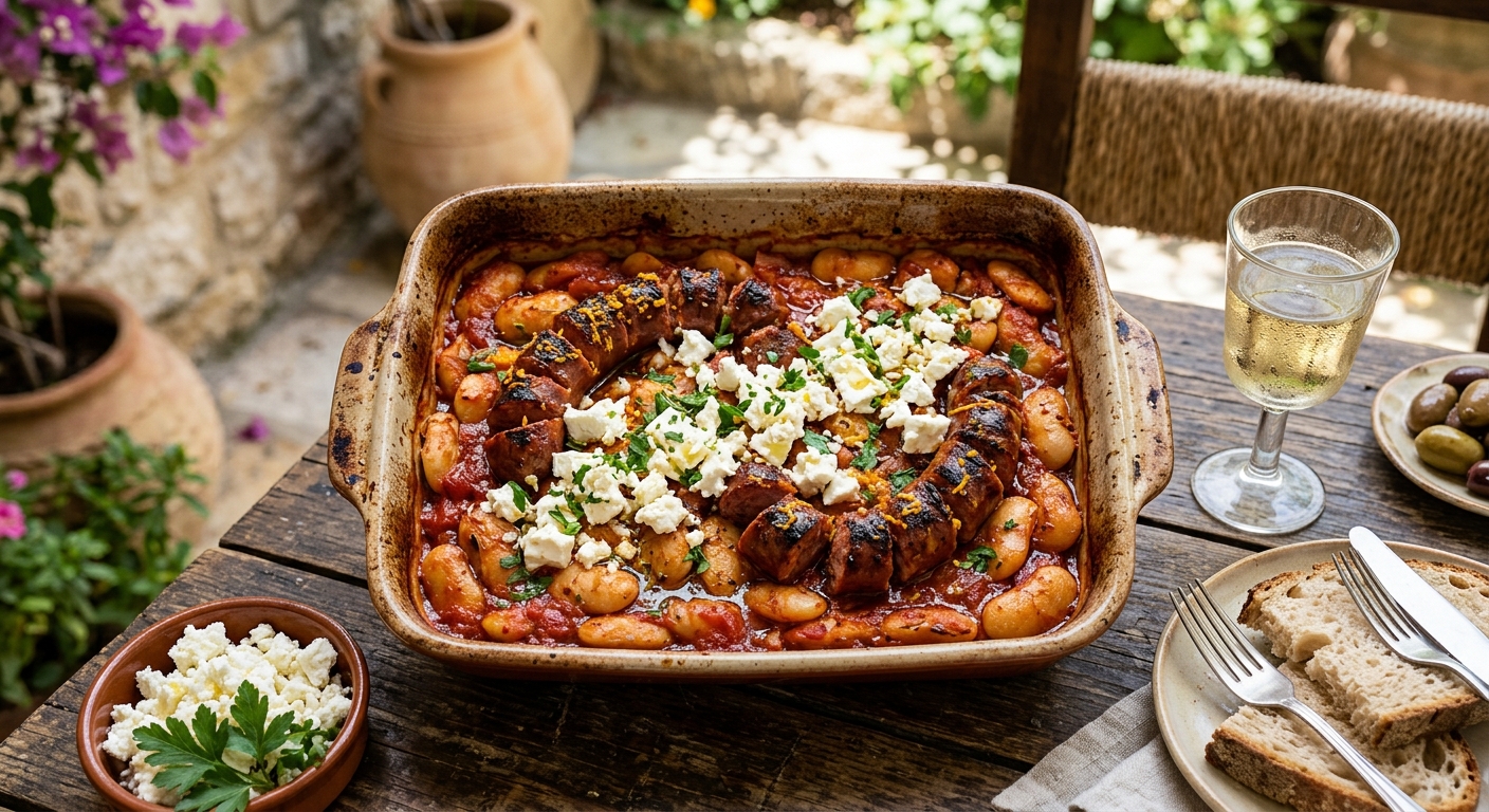 Loukaniko with Gigantes