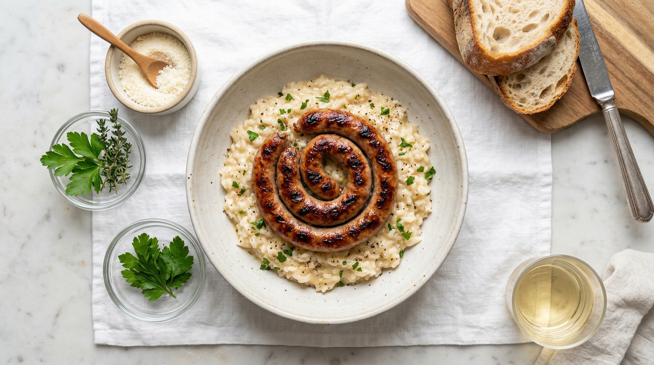 Classic Luganega Sausage with Parmesan Risotto