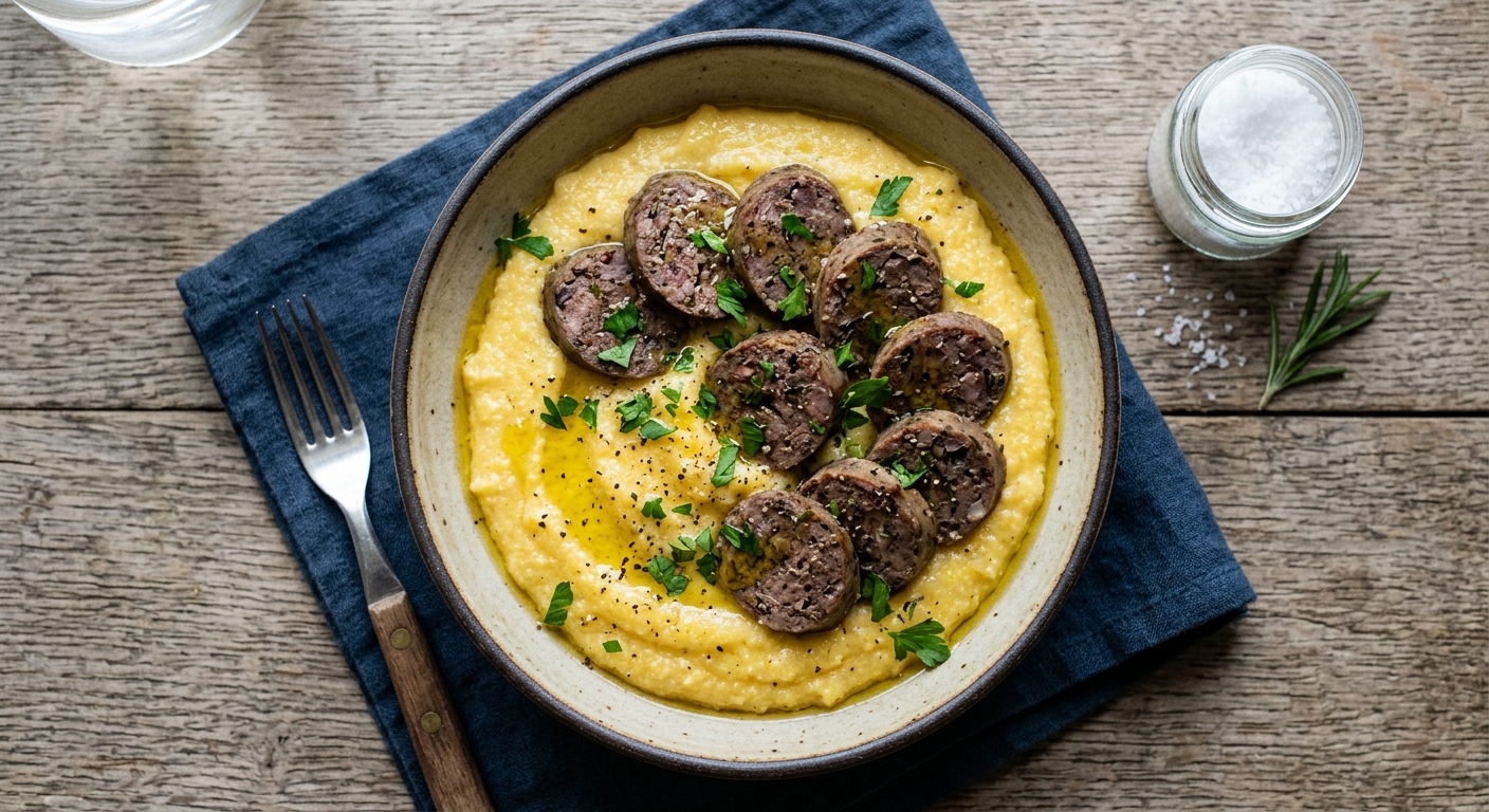 Mazzafegato con Polenta