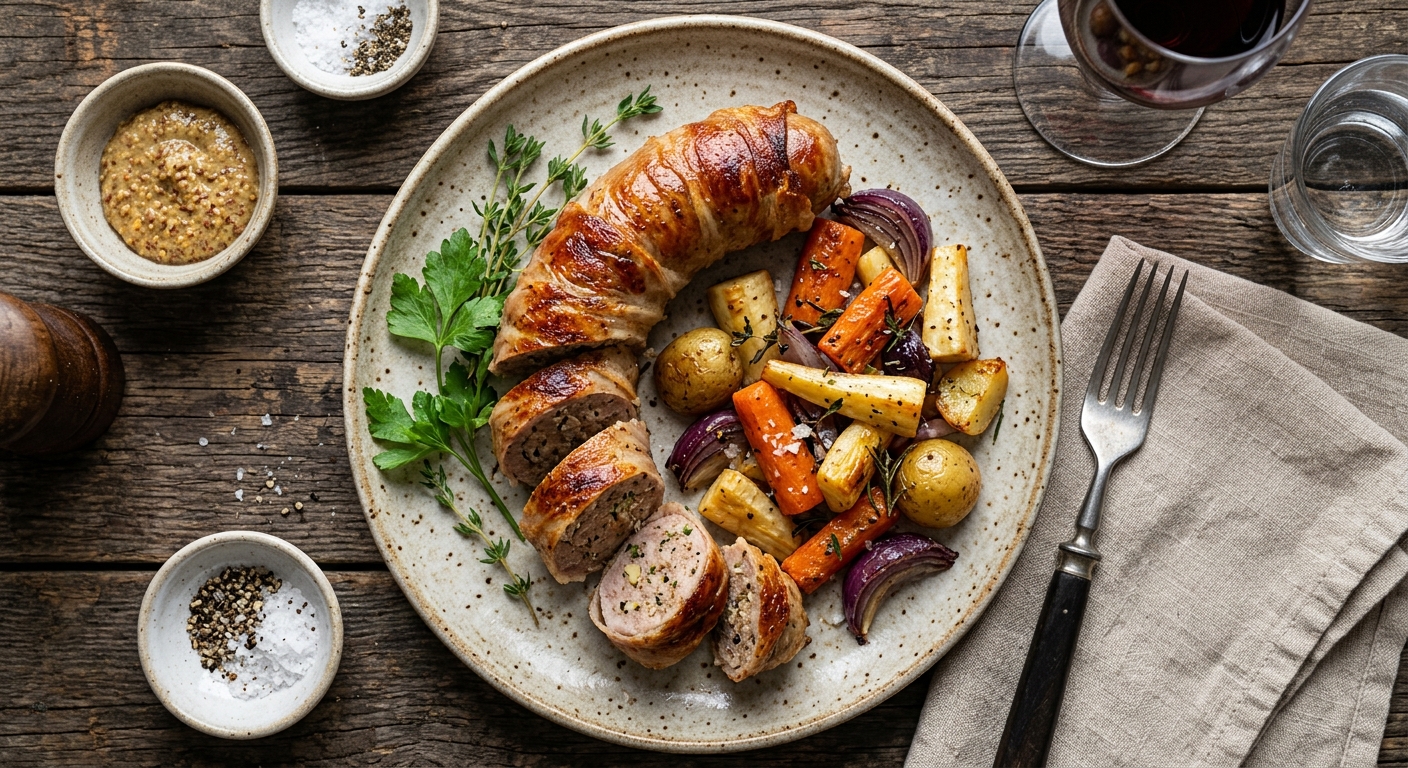 Medisterpølse i Svøb