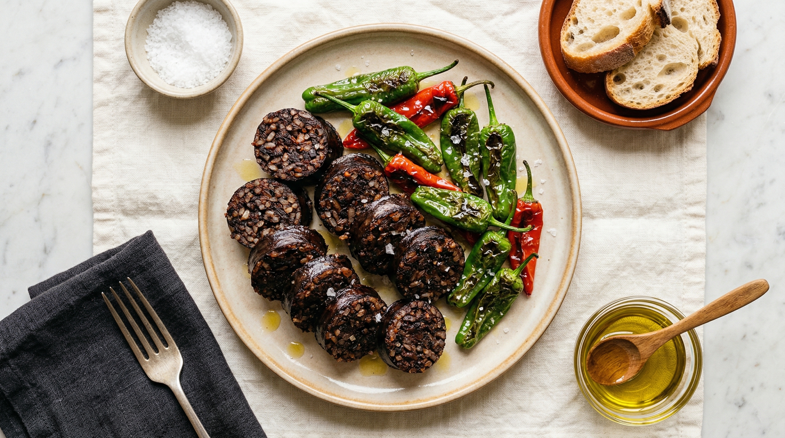 Classic Morcilla de Burgos with Fried Peppers