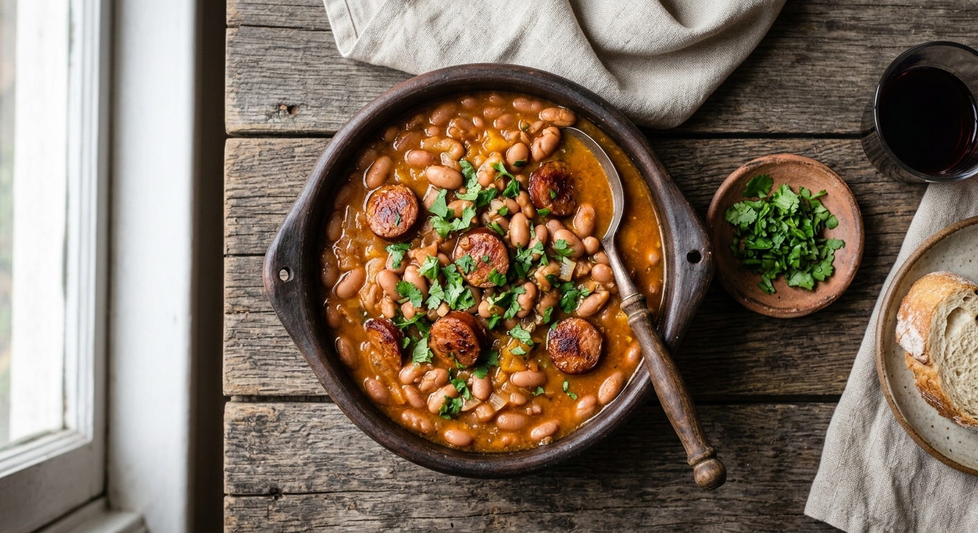 Porotos con Longaniza