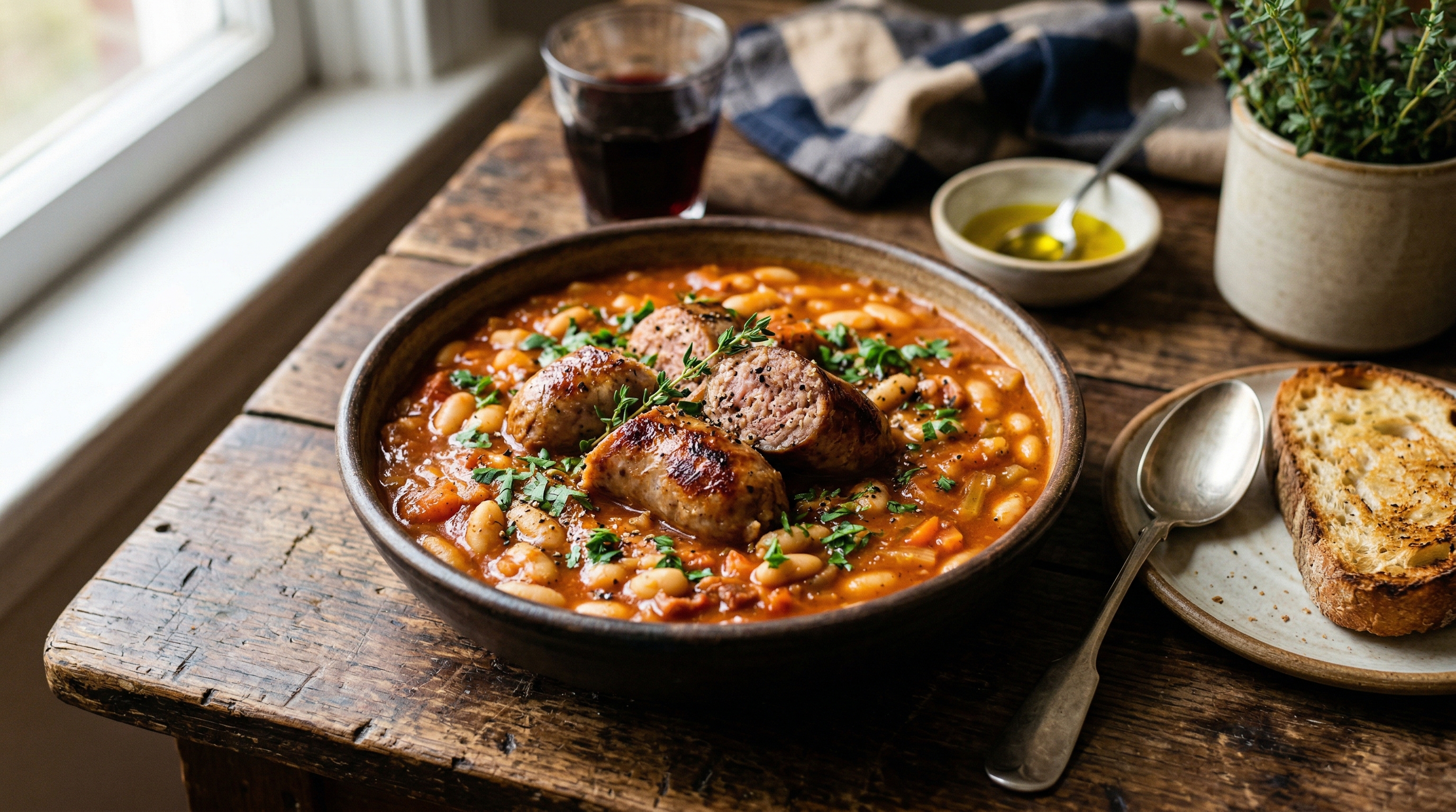 Toulouse Sausage and White Bean Ragout