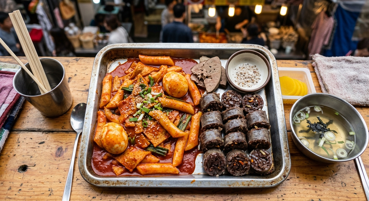 Tteokbokki Sundae (Spicy Rice Cakes with Sundae)
